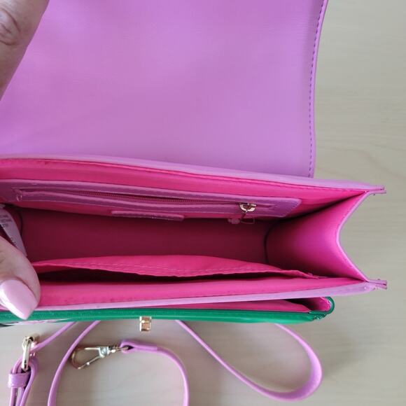 Betsey Johnson Get a Grip Bamboo Handle Purse Leopard  / flora print - Picture 3 of 4